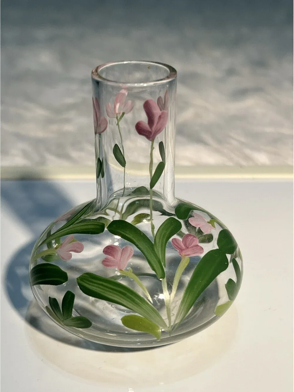 Vintage Mini Hand Painted Floral Bud Vase